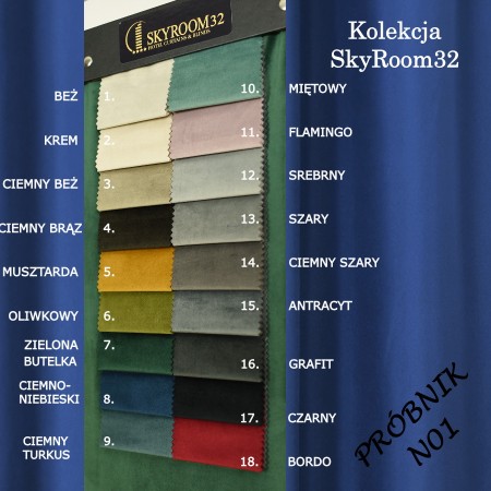 Wzornik tkanin zasłonowych - welur.
