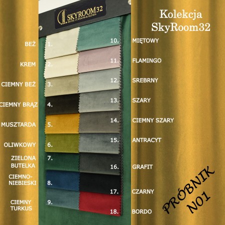 Próbnik kolor welur plusz na zasłony.