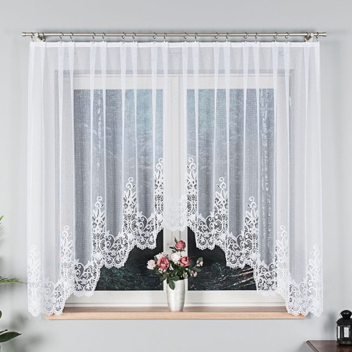 Przejdź do produktu Firanka żakardowa gotowa ze wzorem rozmiar 300x160 cm 004304