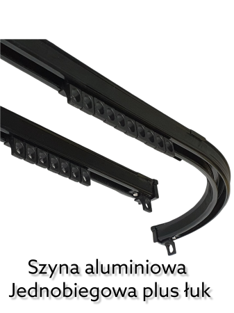 Szyna aluminiowa jednobiegowa czarna