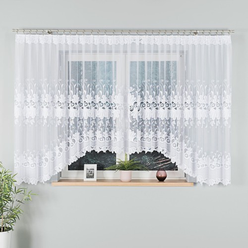 Przejdź do produktu Firanka żakardowa gotowa KASJANA rozmiar 500x160 cm 007003