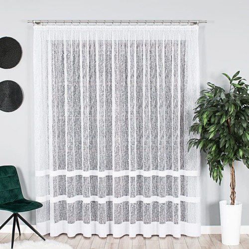 Przejdź do produktu KUPON 170x250 cm Firana żakardowa biała ze wzorem 018352 