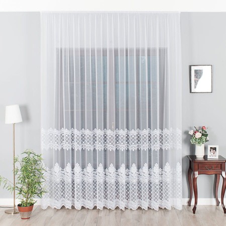 Firanka biala haftowana do salonu 280cm wysokosci