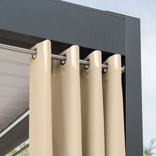 Przejdź do produktu Zasłona tarasowa na przelotkach kolor ciemny kremowy rozmiar 140x180 cm GARDENIA