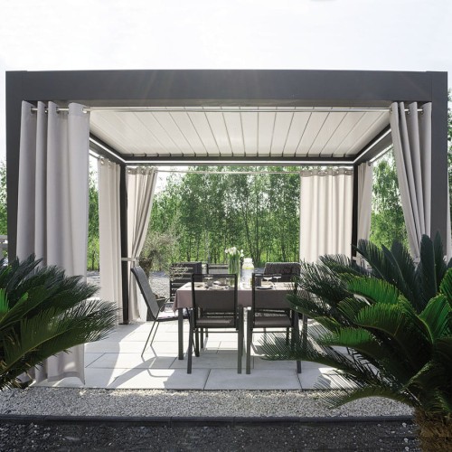 Przejdź do produktu Zasłona do pergoli na przelotkach kolor beżowo-szary rozmiar 140x250 cm GARDENIA