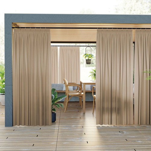 Przejdź do produktu Zasłona wodoodporna na taśmie kolor nude rozmiar 140x200 cm GARDENIA