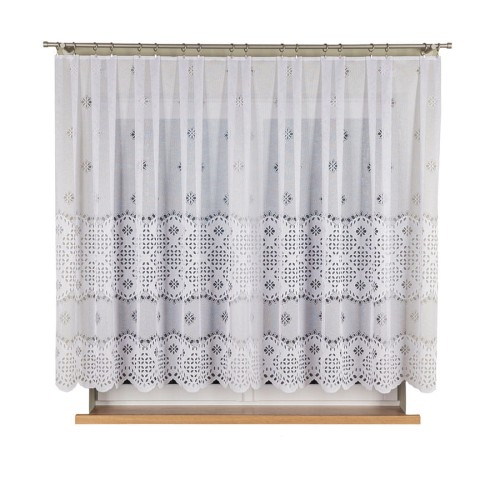 Przejdź do produktu Firanka żakardowa ze wzorem pasowym, wysokość 150cm, kolor 001 biały 018999/000/001/000150/1