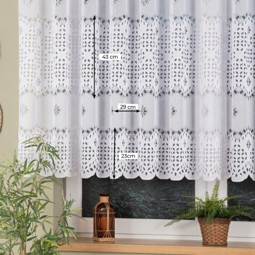 Przejdź do produktu Firanka żakardowa ze wzorem pasowym, wysokość 160cm, kolor 001 biały 018999/000/001/000160/1