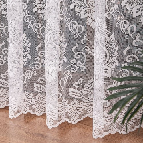 Przejdź do produktu Firanka żakardowa biała ze wzorem wysokość 240 cm 022702