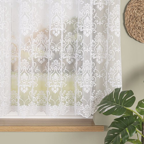 Przejdź do produktu Firanka żakardowa biała ze wzorem po całości wysokość 160 cm 022702