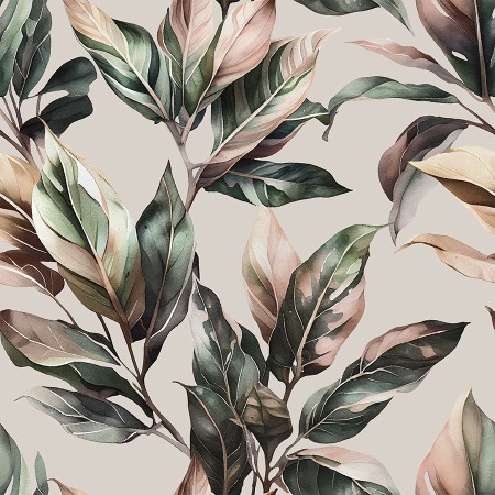 tkanina ze wzorem w liscie