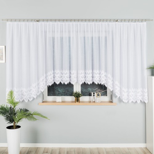 Przejdź do produktu Firanka gotowa ze wzorem na dole FELICJA rozmiar 600x160 cm 018989 