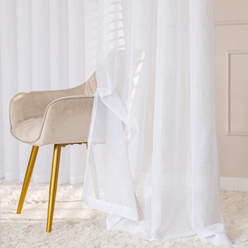 Przejdź do produktu Firanka gotowa dekoracyjna biała na taśmie 500x250 cm 001/W17