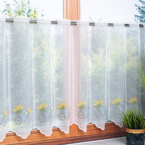 Przejdź do produktu Zazdrostka haftowana panelowa ze wzorem roweru rozmiar 16x65 cm DZ8