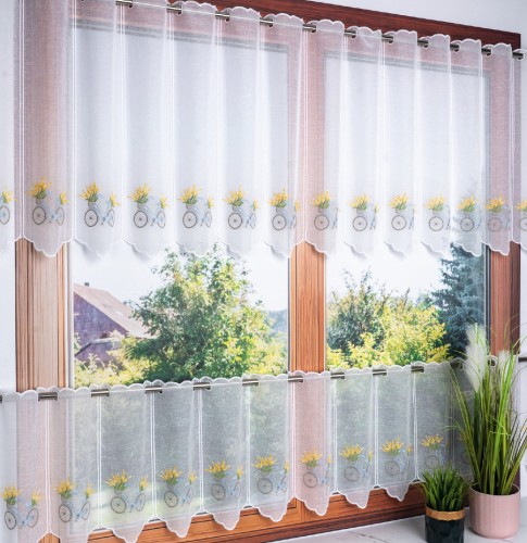 Przejdź do produktu Zazdrostka panelowa haftowana ze wzorem roweru rozmiar 16x90 cm DZ8