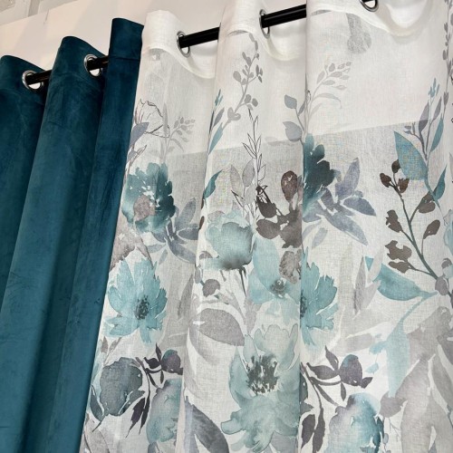 Przejdź do produktu Zasłona na przelotkach ze wzorem kwiatowym do pokoju 140x250 cm GR1