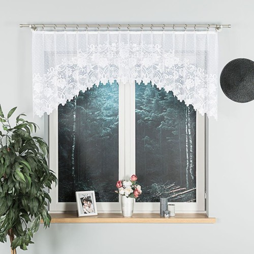 Przejdź do produktu Firanka gotowa z kwiatowym wzorem DEMETRIA rozmiar 250x80 cm 017480