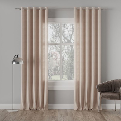 Przejdź do produktu Zasłona gotowa na przelotkach chłodna jasna beżowa 140x260 cm MILAS/370