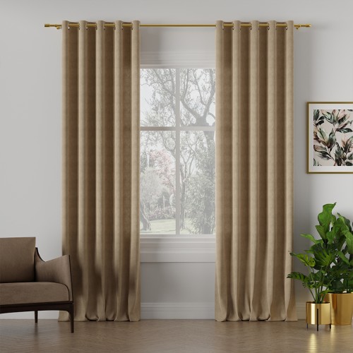 Przejdź do produktu Zasłona gotowa na przelotkach welurowa beżowa 140x260 cm MILAS/009