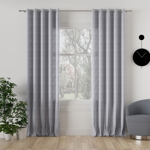 Przejdź do produktu Zasłona gotowa na przelotkach pastelowa szara 140x260 cm MILAS/448