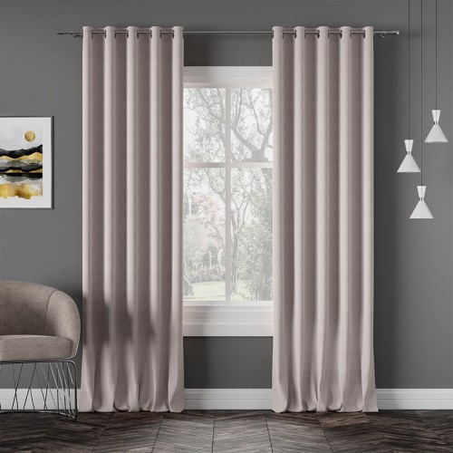 Przejdź do produktu Zasłona gotowa na przelotkach ciepła beżowa 140x260 cm MILAS/042