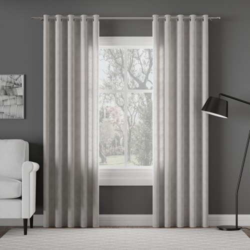 Przejdź do produktu Zasłona gotowa na przelotkach welurowa stalowa 140x260 cm MILAS/866