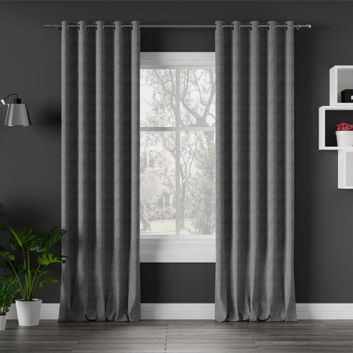 Przejdź do produktu Zasłona gotowa na przelotkach welurowa szara 140x260 cm MILAS/796