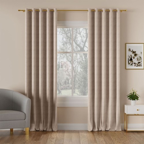 Przejdź do produktu Zasłona gotowa na przelotkach cappuccino 140x260 cm MILAS/003