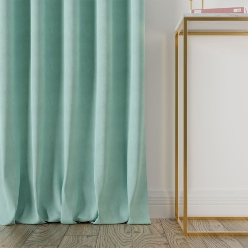Przejdź do produktu Zasłona welurowa gotowa na taśmie miętowa 140x260 cm MILAS/056