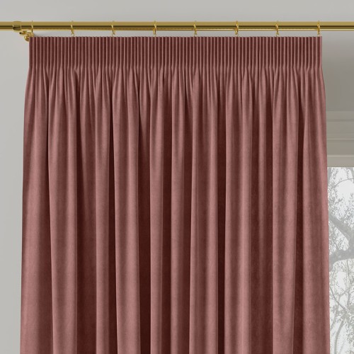 Przejdź do produktu Zasłona welurowa na taśmie ciemna pudrowa różowa 140x260 cm MILAS/019