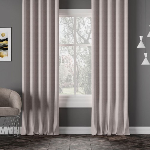 Przejdź do produktu Zasłona welurowa na taśmie ciepła beżowa 140x260 cm MILAS/042