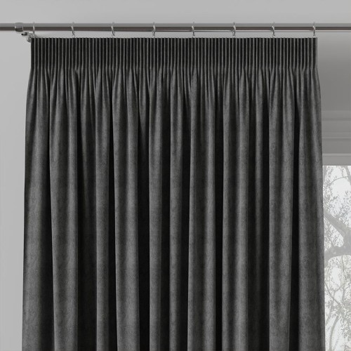 Przejdź do produktu Zasłona welurowa na taśmie ciemna szara 140x260 cm MILAS/798