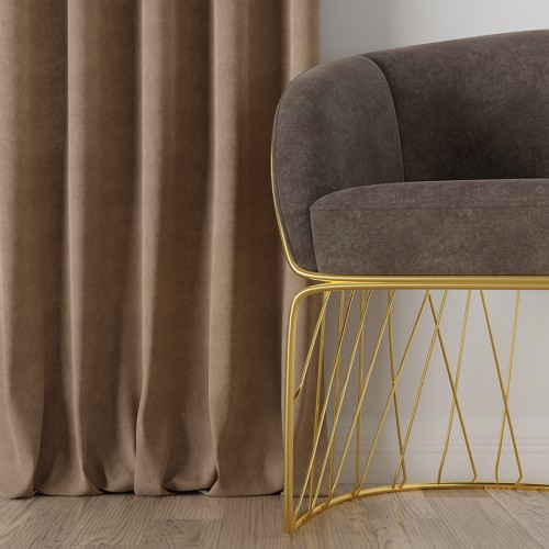 Przejdź do produktu Zasłona welurowa na taśmie ciemna kawowa 140x260 cm MILAS/007