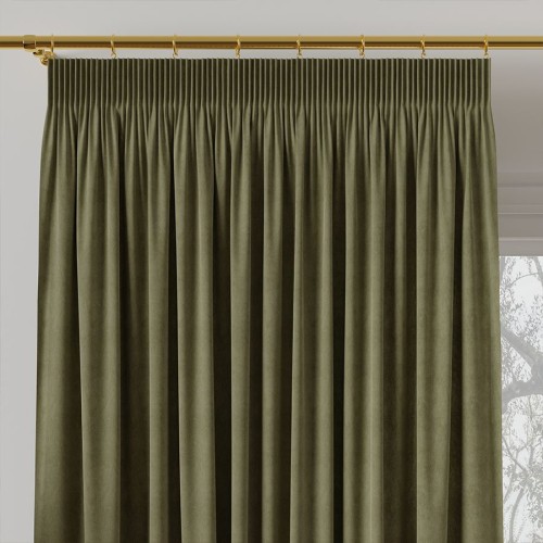 Przejdź do produktu Zasłona welurowa na taśmie ciemna szarozielona 140x260 cm MILAS/364