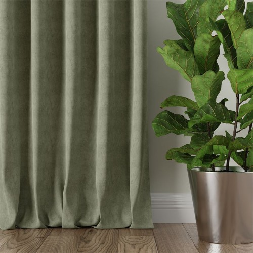 Przejdź do produktu Zasłona welurowa na taśmie szarozielona 140x260 cm MILAS/016