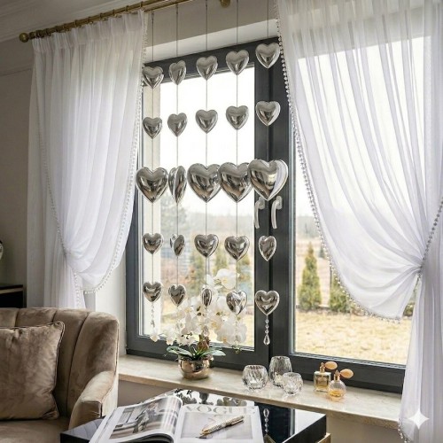 Przejdź do produktu Girlanda srebrnych serc metalowych z kryształkami długość 120 cm AR14