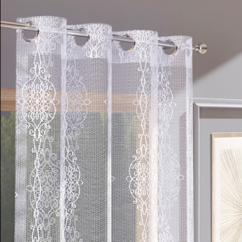 Przejdź do produktu Firanka żakardowa na przelotkach ze wzorem rozmiar 140x250 cm EMBER 