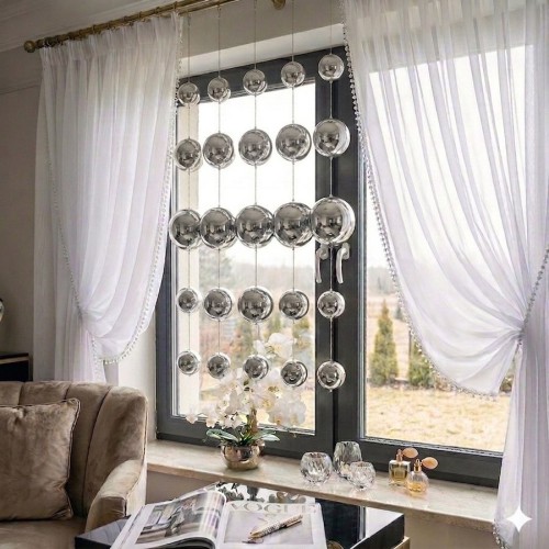 Przejdź do produktu Girlanda srebrnych kul dekoracyjnych długość 100 cm AR15