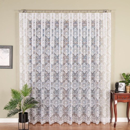 Przejdź do produktu KUPON 360x230 cm Firanka żakardowa biała ze wzorem 022702