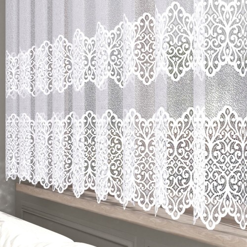 Przejdź do produktu Firanka żakardowa z pasowym wzorem wysokość 180 cm 019471