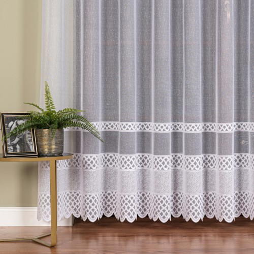 Przejdź do produktu Firanka żakardowa z pasowym wzorem wysokość 250 cm 107627 