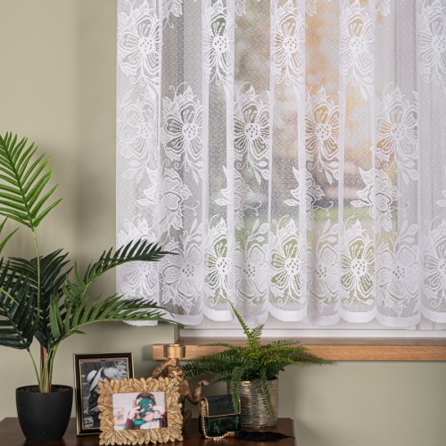 Przejdź do produktu Firanka żakardowa ze wzorem po całości wysokość 155 cm 004713 