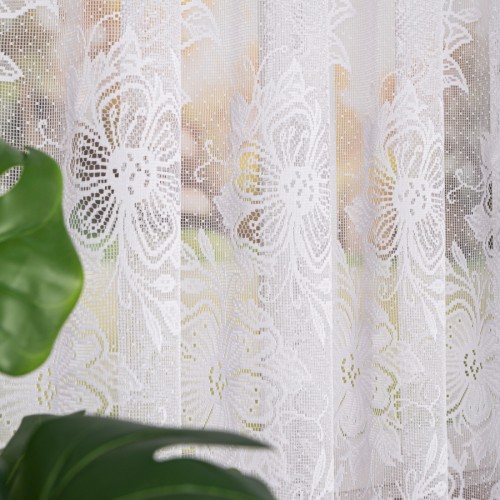 Przejdź do produktu Firanka żakardowa ze wzorem kwiatowym po całości wysokość 175 cm 004713