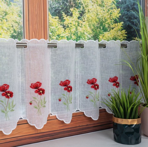 Przejdź do produktu Zazdrostka haftowana panelowa w maki rozmiar 16x35 cm DZ12