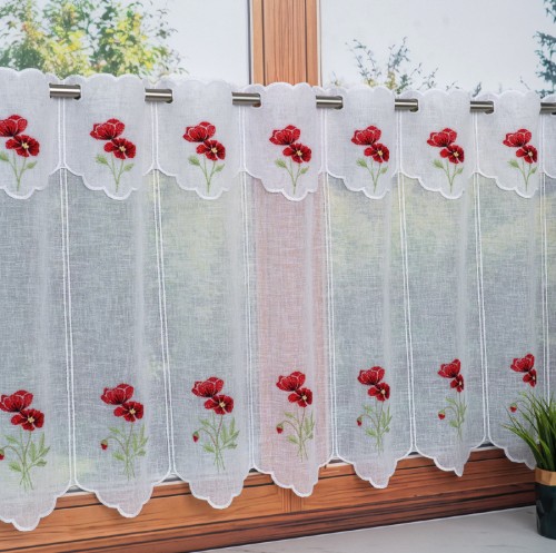 Przejdź do produktu Zazdrostka haftowana panelowa w maki rozmiar 16x60 cm DZ12