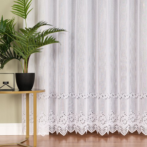 Przejdź do produktu Firanka żakardowa ze wzorem pasowym wysokość 250 cm 018534