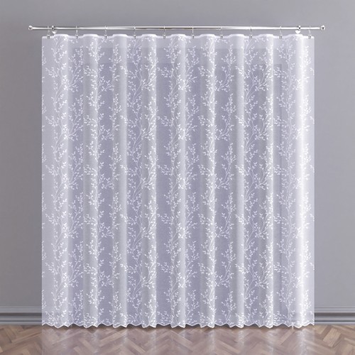 Przejdź do produktu KUPON 450x250 cm Firana żakardowa ze wzorem w liście 107377 
