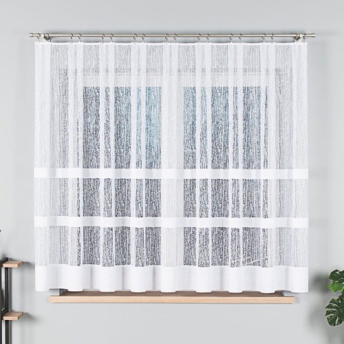 Przejdź do produktu KUPON 170x160 cm Firana żakardowa biała ze wzorem 018352