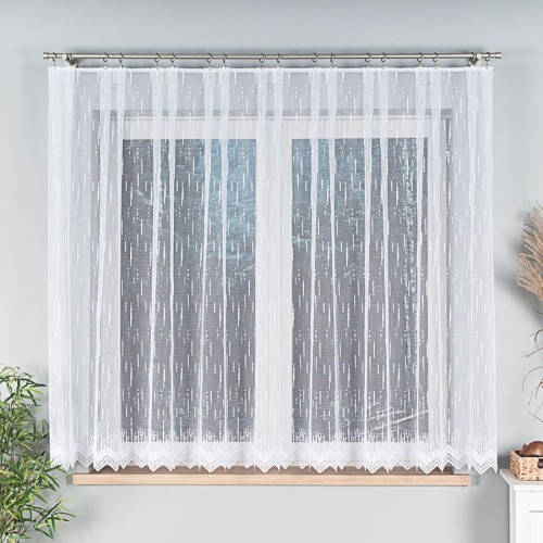 Przejdź do produktu KUPON 130x160 cm Firana żakardowa biała ze wzorem 000146 