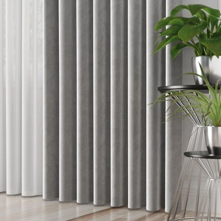 VELVET Tkanina dekoracyjna, wysokość 300cm, kolor 068 szary VELVET/TZP/068/000300/1